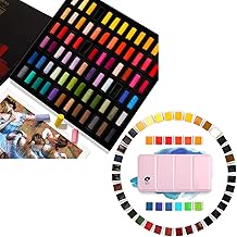 [[=====Paul Rubens Professional Soft Pastels, Handmade 72 Vibrant Colors Chalk Pastels Artist Grade Watercolor Paint, 48 Colors Solid Cakes with Portable Metal Box for Artists, Beginners