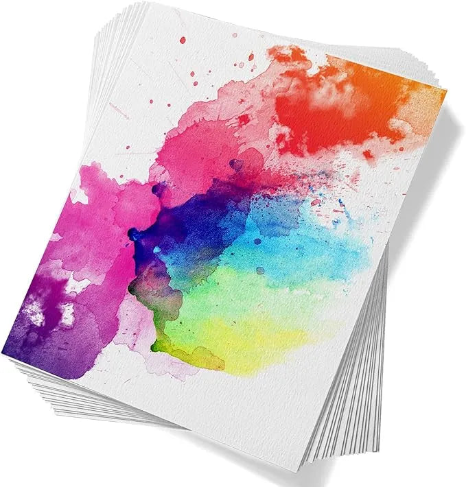 [[======Paul Rubens 60 Sheets Watercolor Paper,Hot Press 50% Cotton&140lb /300gsm Acid-Free  White Paper for Artists, Students & Adults£¨10.63 * 7.68 inch£©