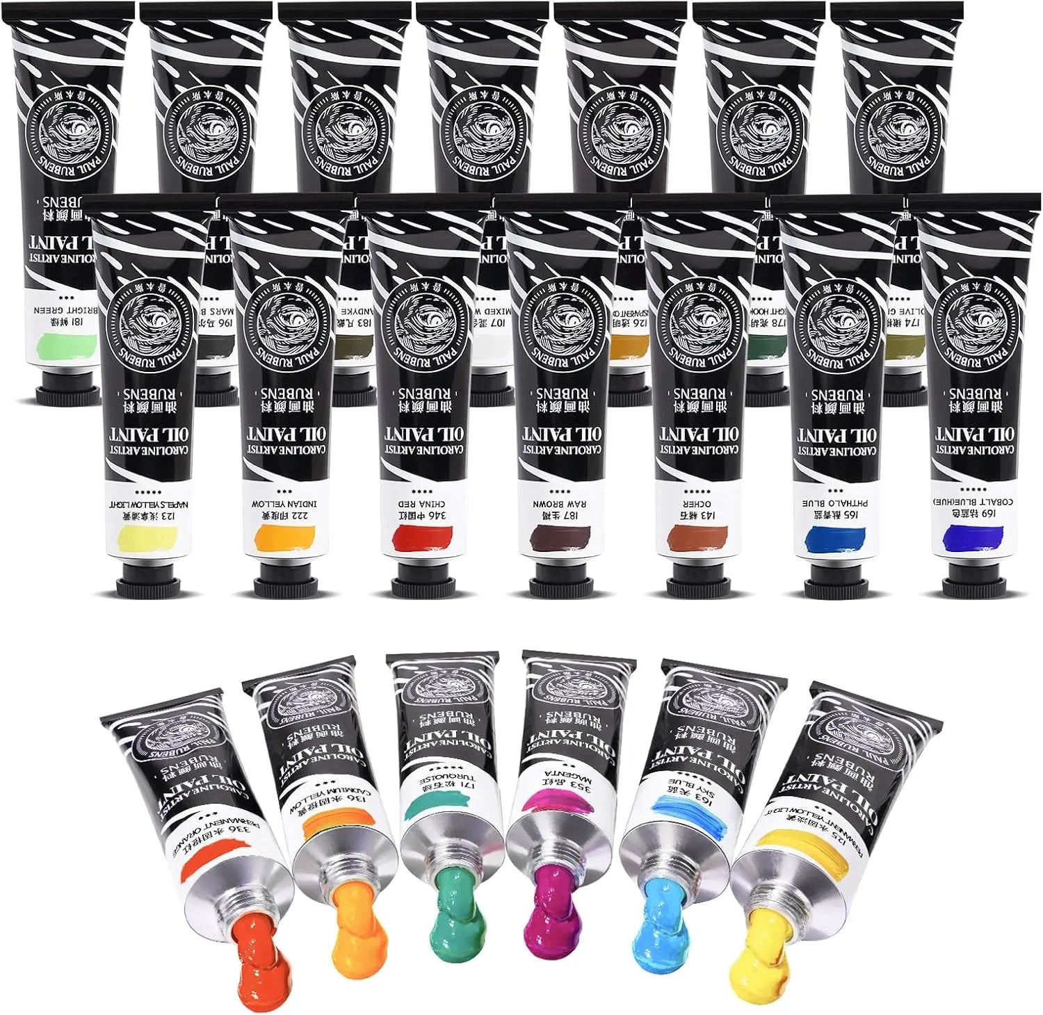 [[=======Paul Rubens Artist Oil Paint Set,20 Vibrant Colors with Great Lastfastness, 60ml Large Tubes, Oil Based paint Supplies for Artists, Students, Beginners-Set B