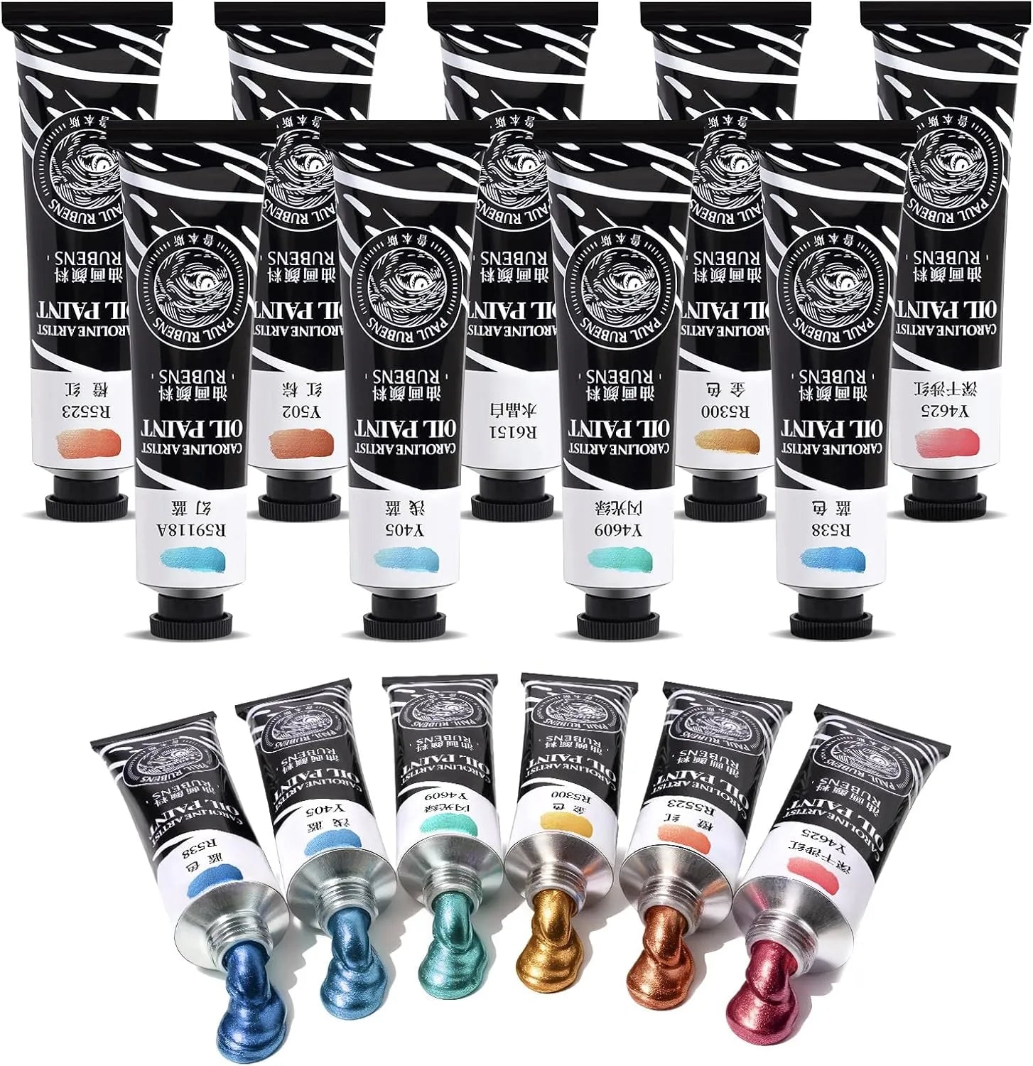 [[=======Paul Rubens Metallic Oil Paint Set,9 Colors*60ml Large Tubes, Professional Oil Based Paint for Canvas Paint, High Saturation and Consistency, Oil Paints Supplies for Artists, Students, Beginners