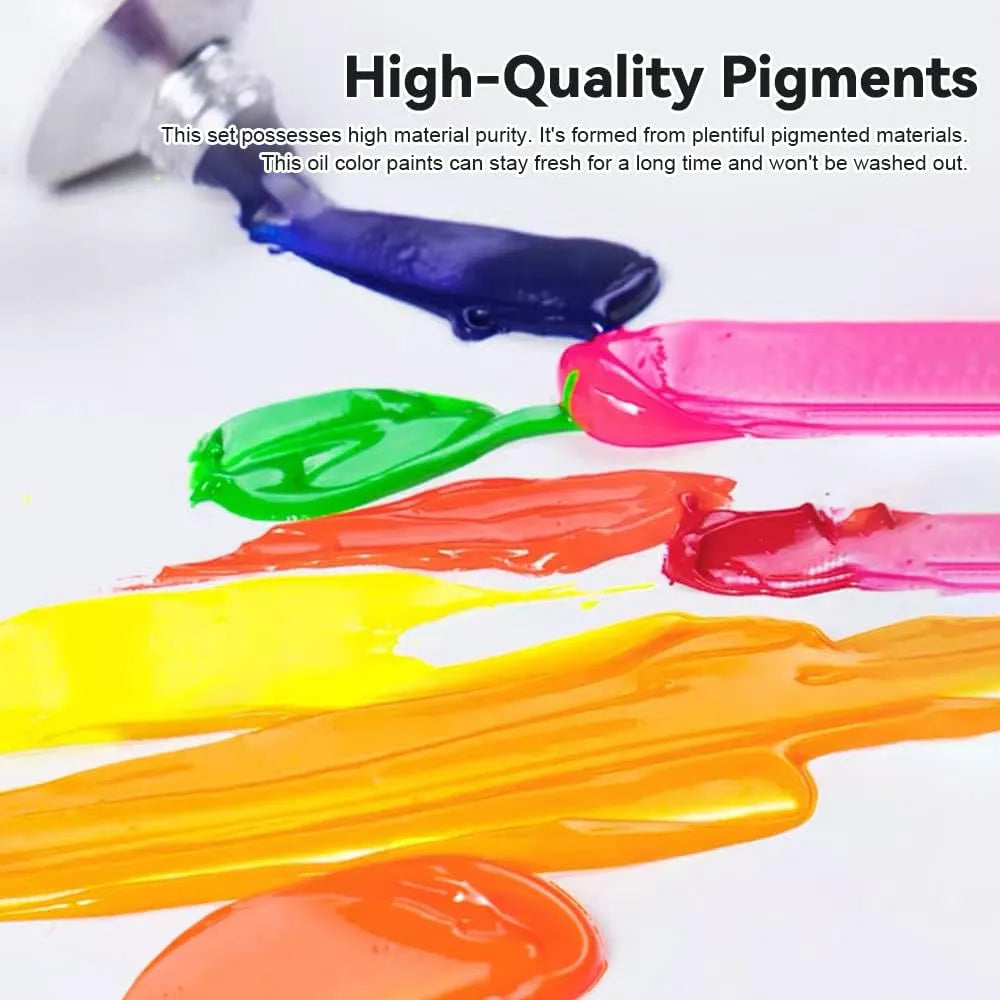 [[======Paul Rubens Oil Paint, 12 Neon Colors with High Saturation, 50ml Large Tubes, Faster Drying Time, Art Supplies for Artists, Students, Beginners