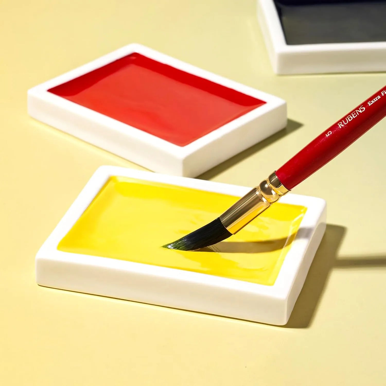 ========Paul Rubens Watercolor Paint (Prussian Blue), 90g Large Ceramic Pan Artist Grade Watercolor Paint, Fine Texture, High lightfastness Professional Watercolor for Artists, Beginners, and Adults