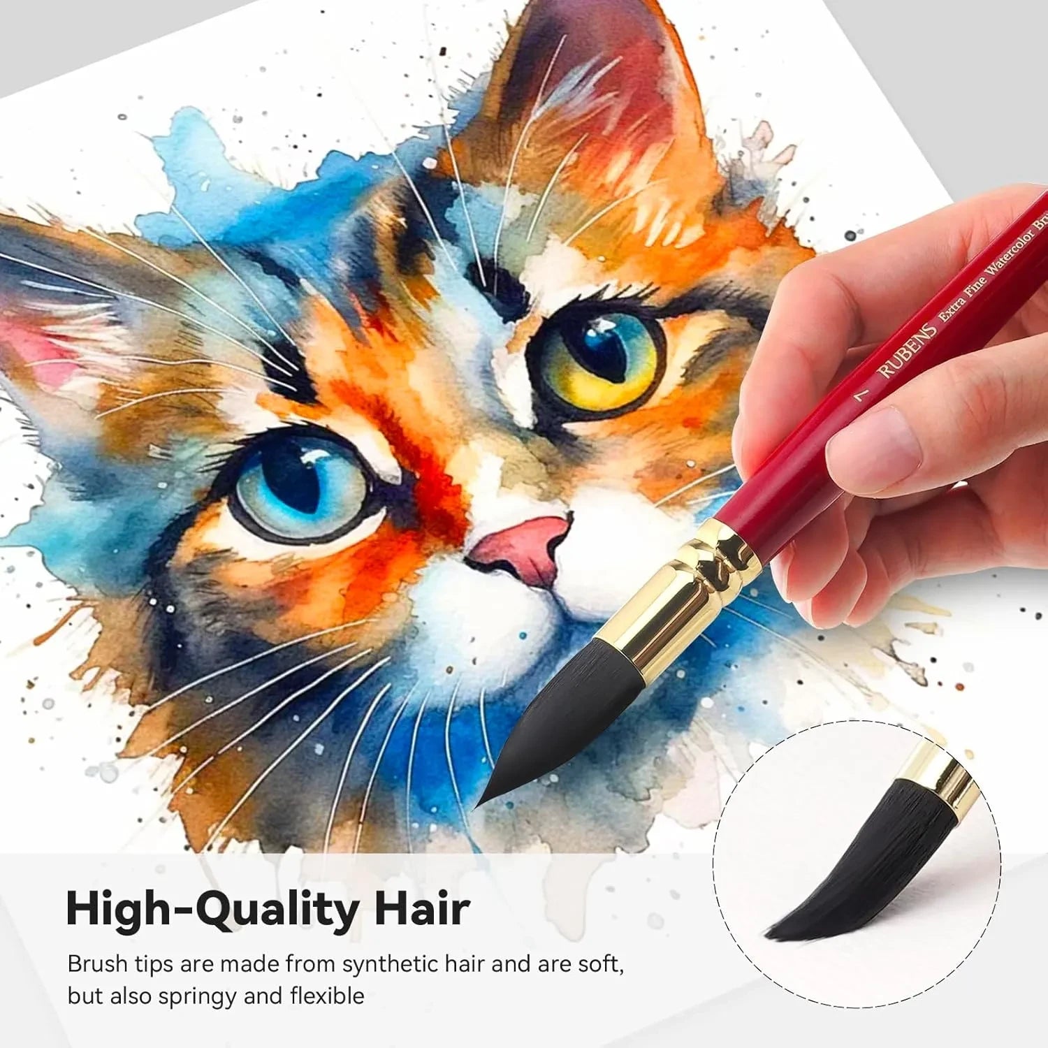 [[=======Paul Rubens Professional Watercolor Paint Set Artist Grade, 24 Vivid Colors&Watercolor Brushes Set, Synthetic Squirrel Hair Paint Brushes kit for Artists, Adults and Hobbists