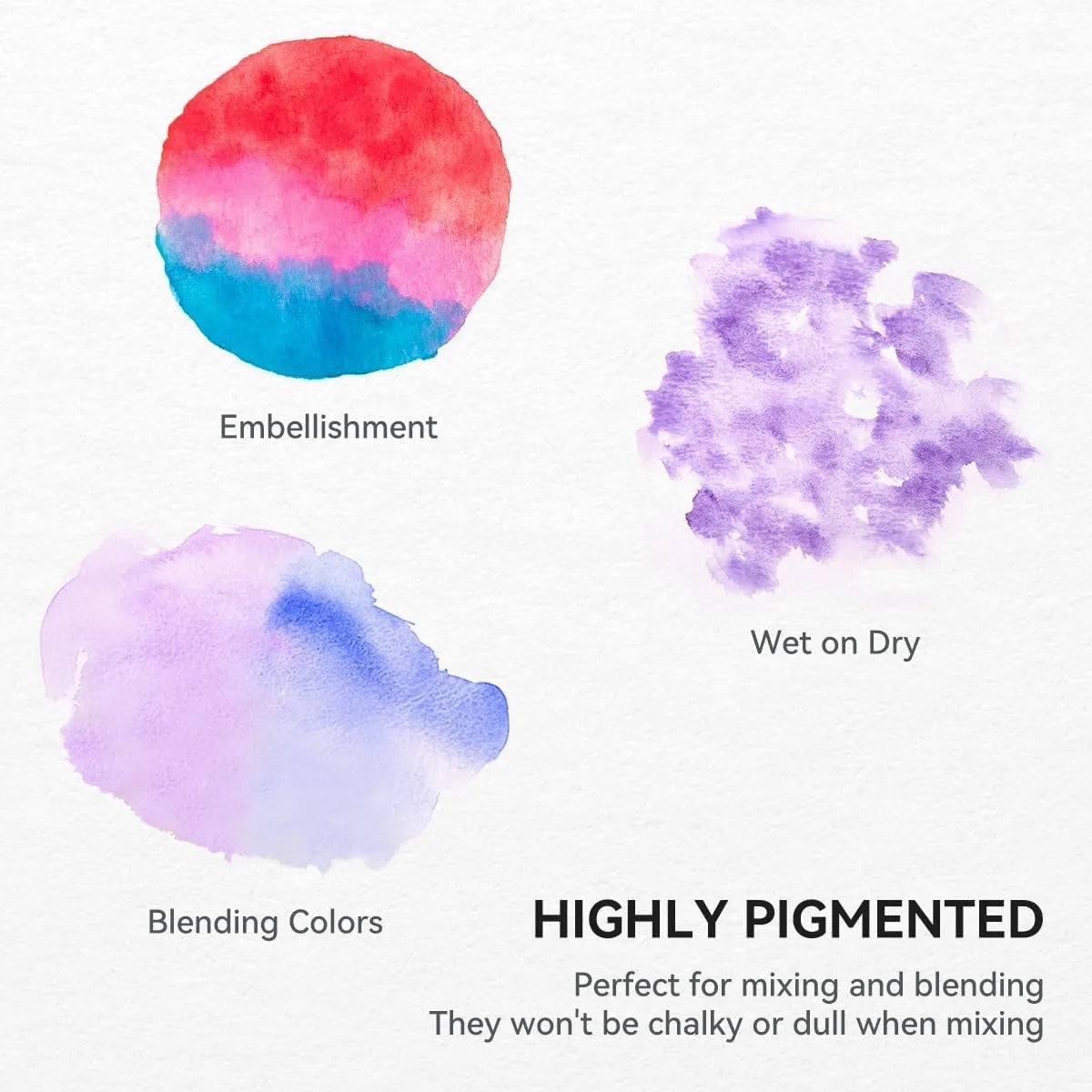 [[===MeiLiang 36 Colors Watercolor Paint and Paul Rubens 10.2 X 7.2 Inches Watercolor Coloring Paper, 140lb/300GSM 100% Cotton Hot Pressed Roses Line Drawings Watercolor Paper (12 Sheets)