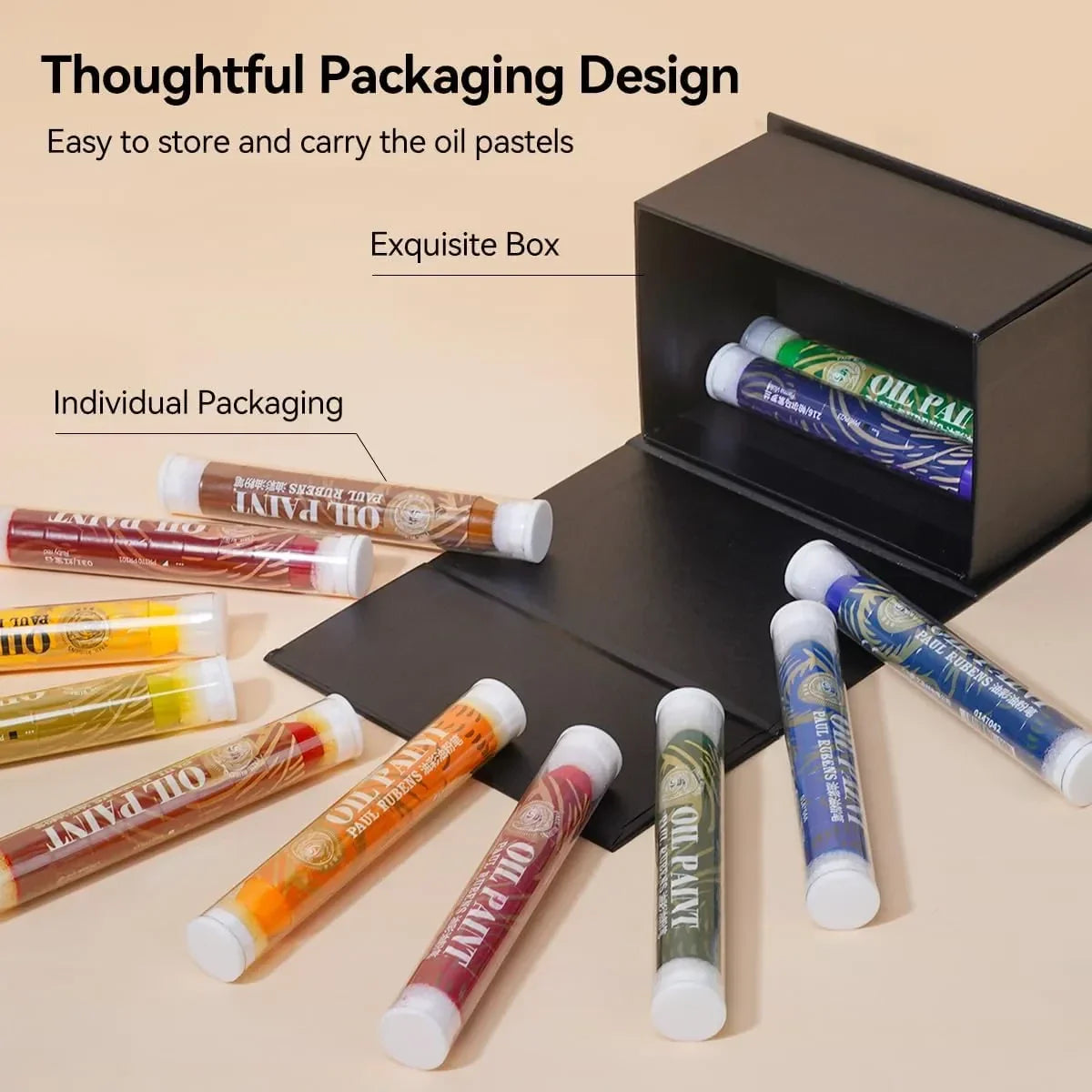 [[========Paul Rubens 12 Vibrant Colors Extra Large Oil Pastels Set A 60g Extra Large White Oil Pastels Set (Pack of 2)