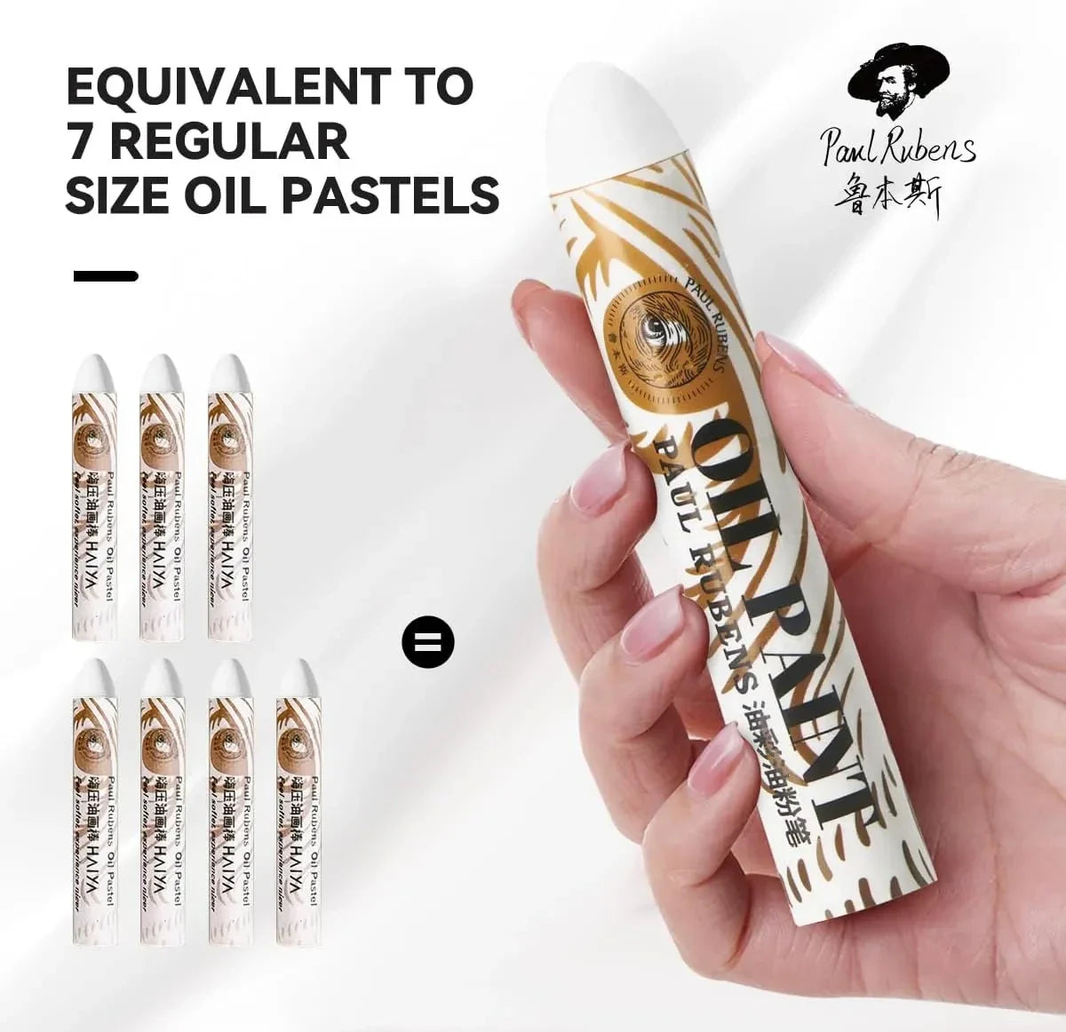 [[========Paul Rubens 12 Vibrant Colors Extra Large Oil Pastels Set A 60g Extra Large White Oil Pastels Set (Pack of 2)