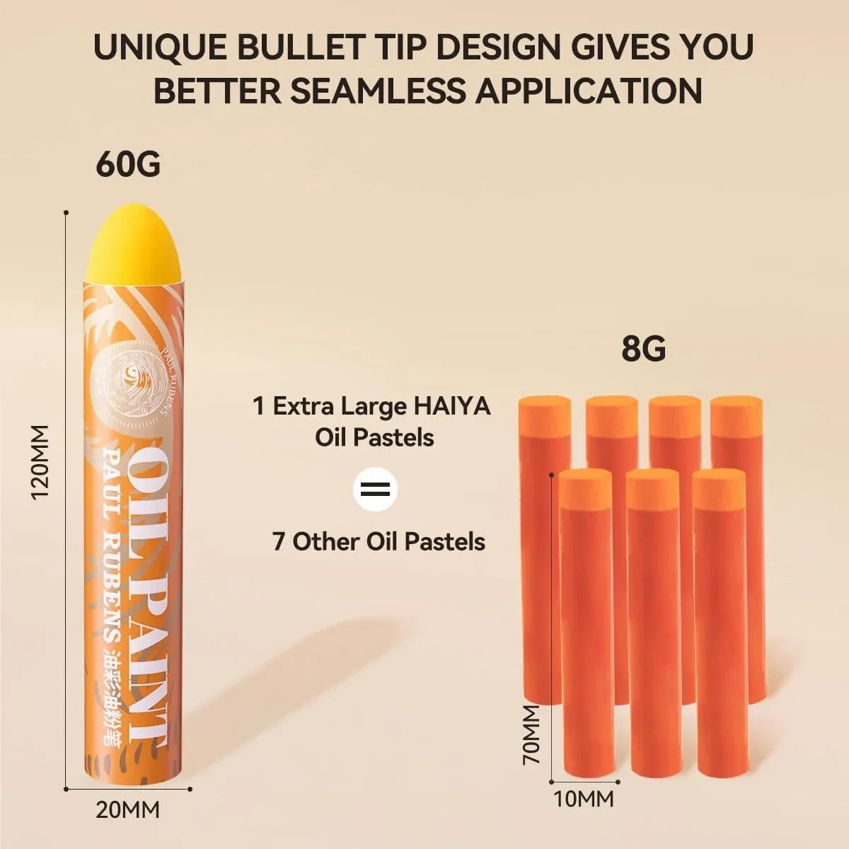 [[======Paul Rubens 12 Vibrant Colors Extra Large Oil Pastels Set B 60g Extra Large Black Oil Pastels Set (Pack of 2)