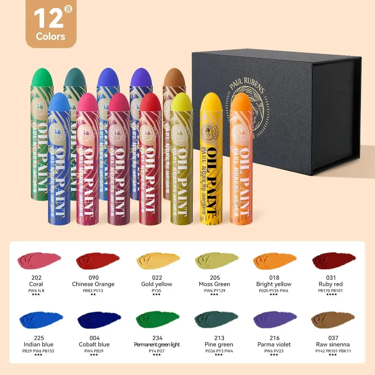 -----Paul Rubens 12 Vibrant Colors Extra Large Oil Pastels Set B Oil Pastels Paper, Mixed Media Sketchbook, 112lbs/240gsm Acid-Free Art Papers 8.7 x 11.7, 30 Sheets
