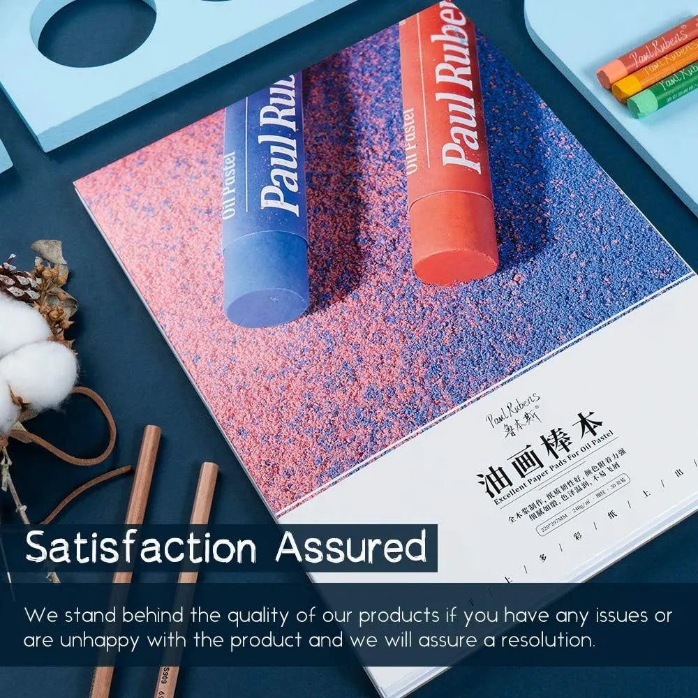 [[====Paul Rubens 48 Vibrant Colors Oil Pastels, Creamy texture Easy to Blend Oil Pastels Paper, Mixed Media Sketchbook, 112lbs/240gsm Acid-Free Art Papers 8.7 x 11.7, 30 Sheets