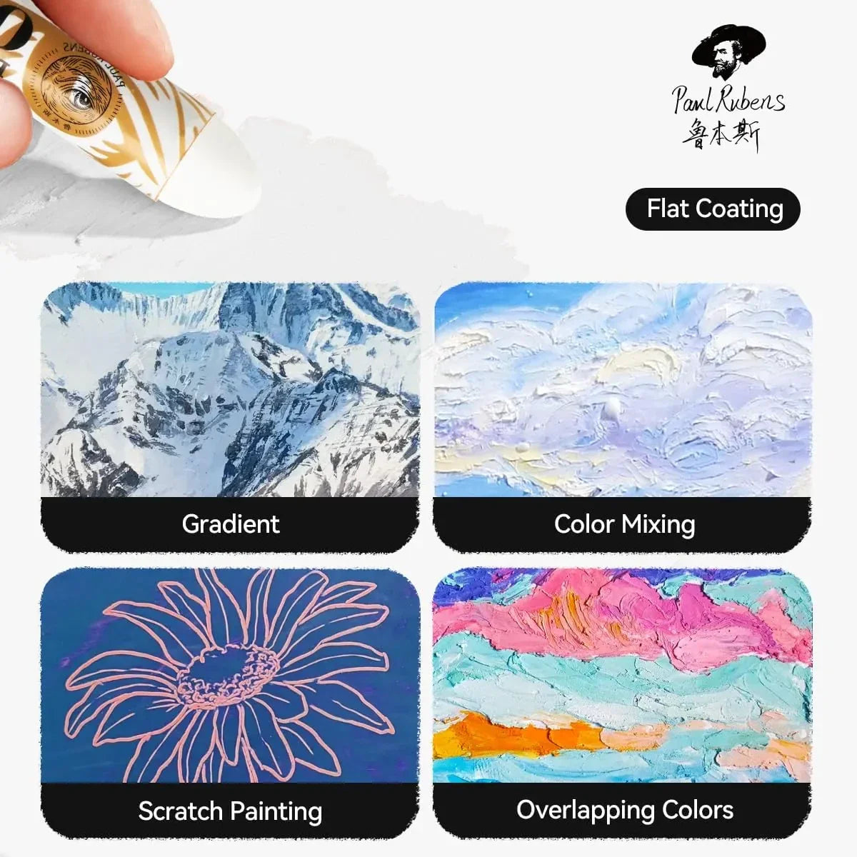 [[====Paul Rubens 60 Vibrant Colors Oil Pastel Set 60g Extra Large White Oil Pastels Set (Pack of 2)