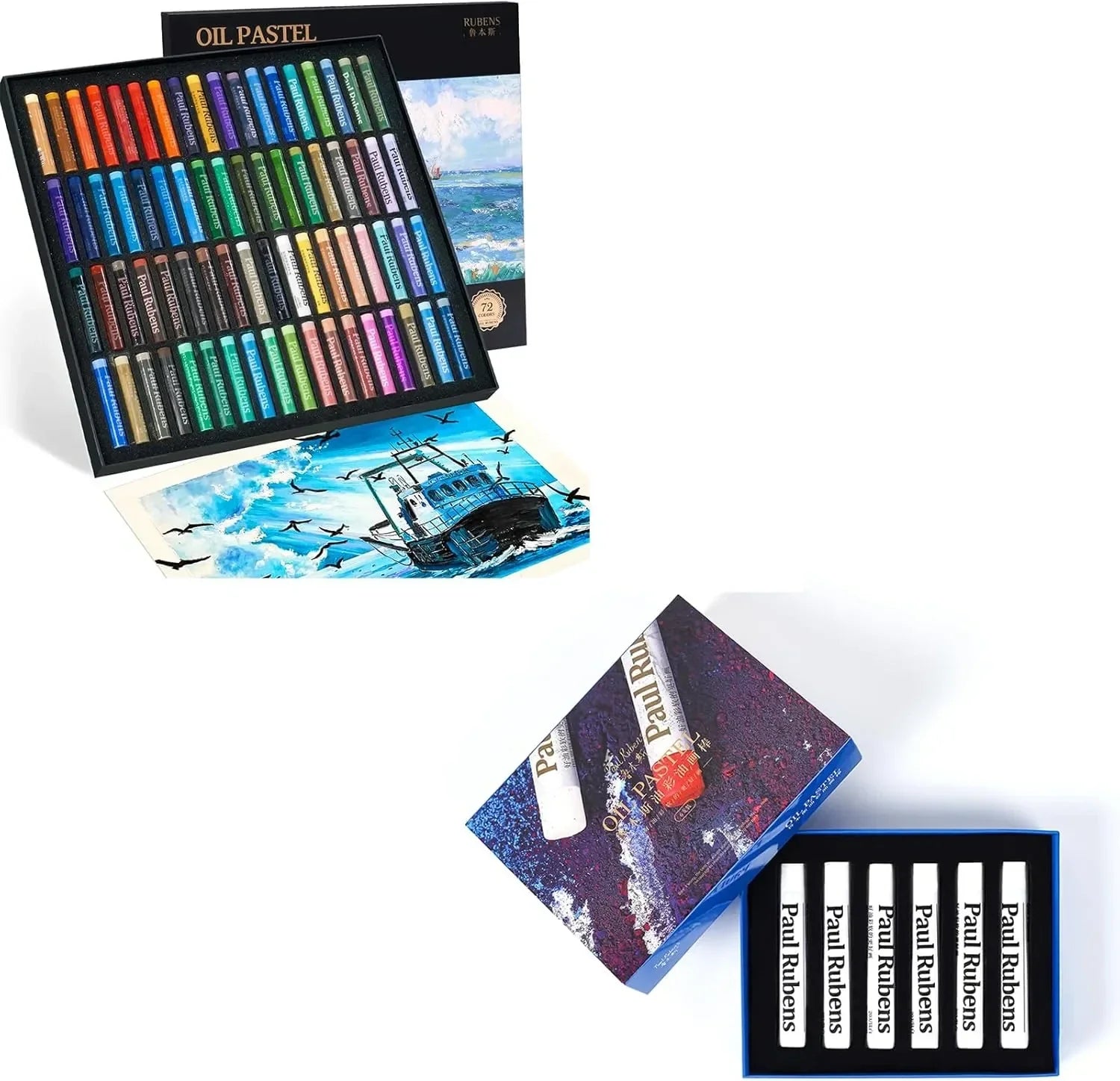[[====Paul Rubens 78 Count Multicolor Art Pastels, Landscape Nature-Inspired Oil Pastel Set + 6 White Oil Pastels