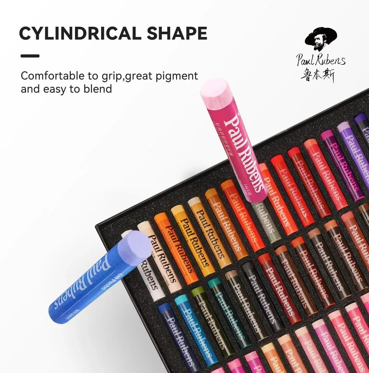 [[===Paul Rubens Oil Pastels Set with 50 Colors Artist Soft Oil Pastels+6 Pcs White Oil Pastels+8.7 x 11.7 Inches Oil Pastel Book¡ꡧ30 Sheets¡ê?+5 Palette Knives for Artists, Professionals, Student, Hobbyist