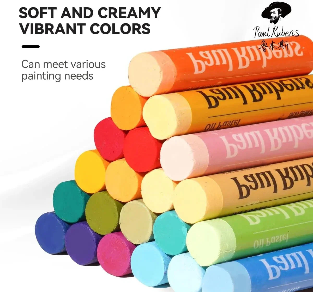 [[===Paul Rubens Oil Pastels Set with 50 Colors Artist Soft Oil Pastels+6 Pcs White Oil Pastels+8.7 x 11.7 Inches Oil Pastel Book¡ꡧ30 Sheets¡ê?+5 Palette Knives for Artists, Professionals, Student, Hobbyist