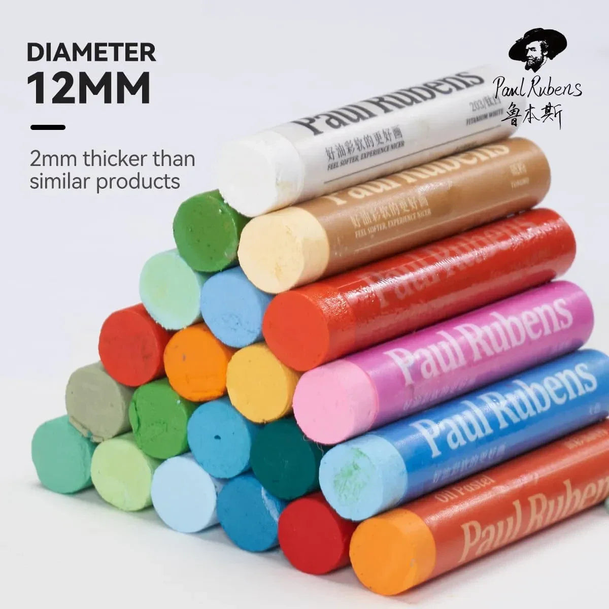 [[======Paul Rubens Oil Pastels for Artists, 72 Landscapes Colors Artist Soft Oil Pastel Set 60g Extra Large Black Oil Pastels Set (Pack of 2)