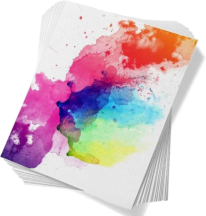 [[====Paul Rubens 60 Sheets Watercolor Paper,Hot Press 50% Cotton&140lb /300gsm Acid-Free  White Paper for Artists, Students & Adults¡ꡧ10.63 * 7.68 inch¡ê?