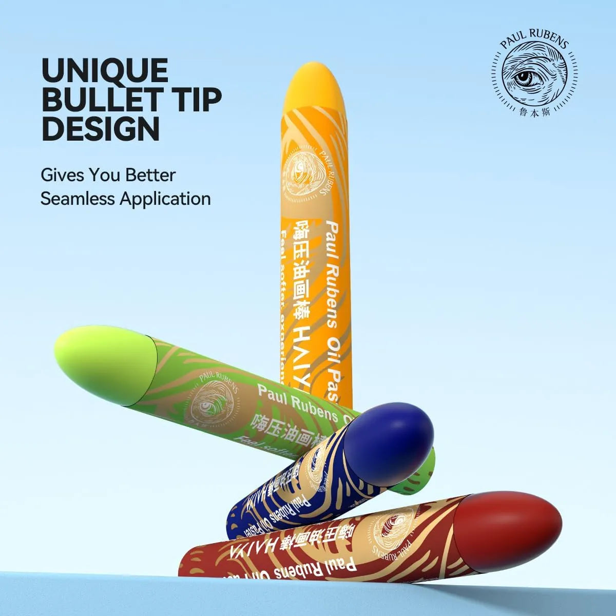 [[====Paul Rubens Oil Pastels Set - 72 Vibrant Colors, Ultra-Soft and Creamy Texture, Easy to Blend for Artists and Beginners - Bullet Head Design for Drawing, Painting, Sketching - New Packaging