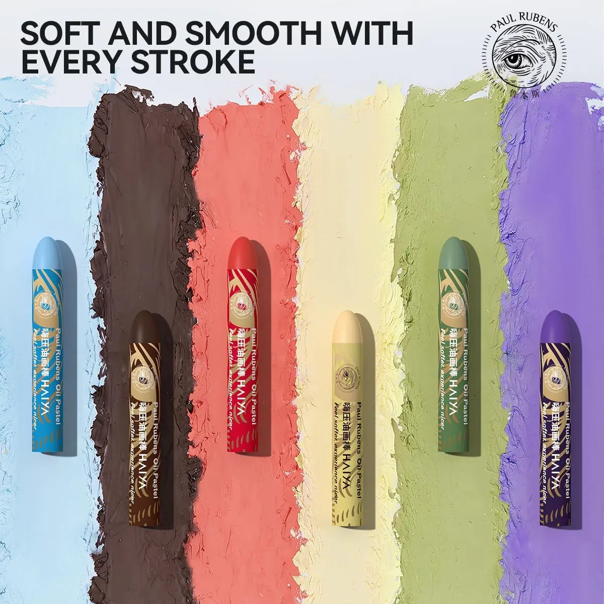 [[====Paul Rubens Oil Pastels Set - 72 Vibrant Colors, Ultra-Soft and Creamy Texture, Easy to Blend for Artists and Beginners - Bullet Head Design for Drawing, Painting, Sketching - New Packaging