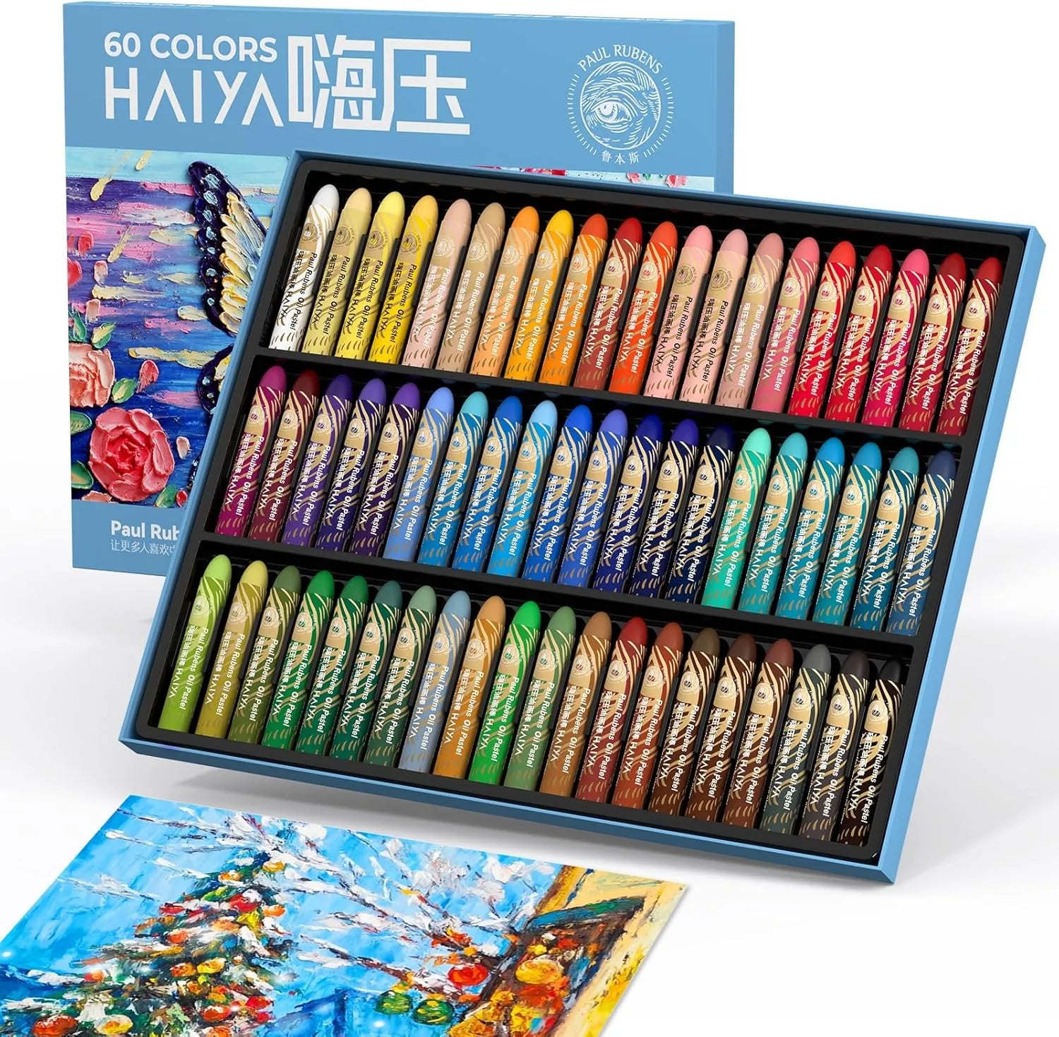 [[====Paul Rubens Oil Pastels Set - 72 Vibrant Colors, Ultra-Soft and Creamy Texture, Easy to Blend for Artists and Beginners - Bullet Head Design for Drawing, Painting, Sketching - New Packaging