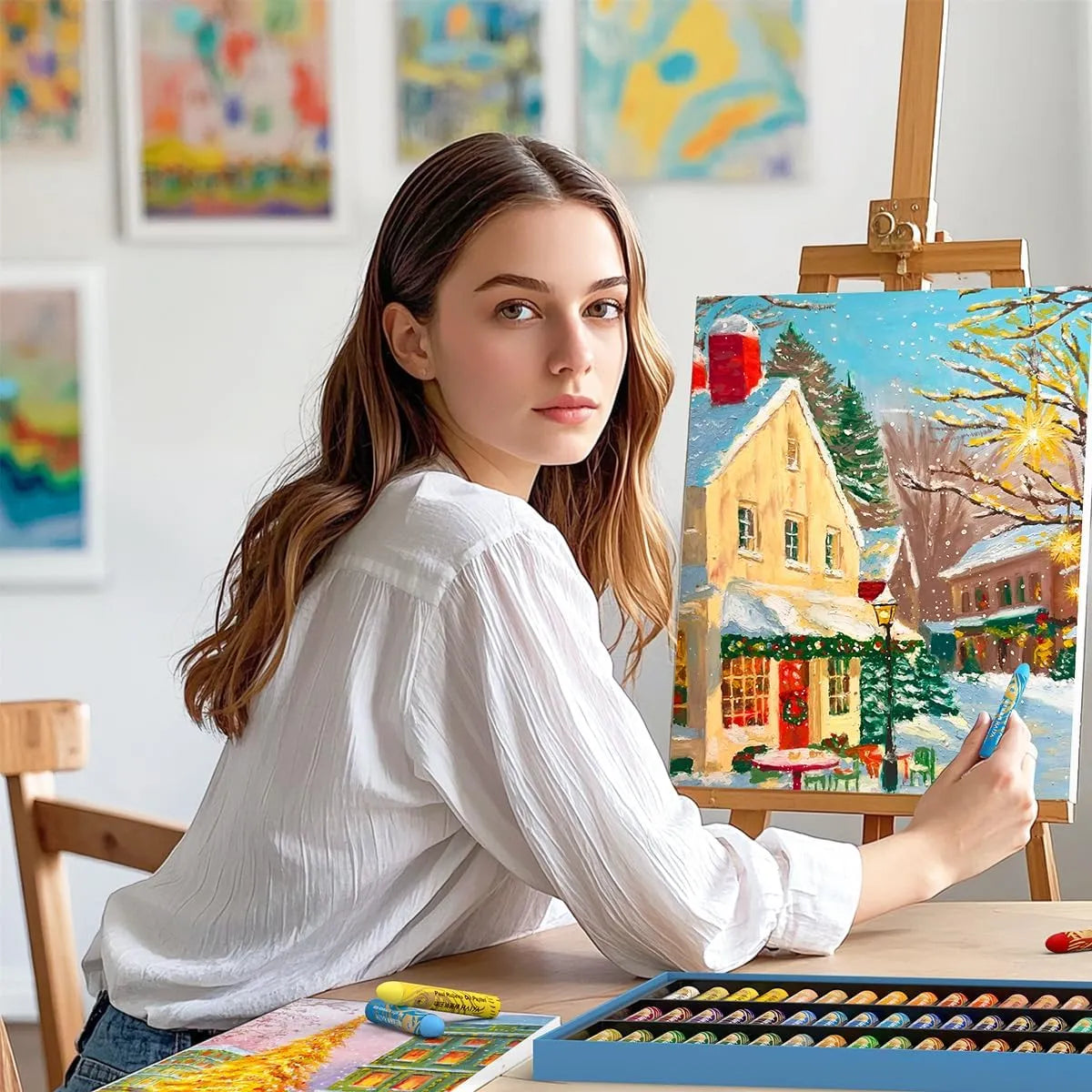 [[====Paul Rubens Oil Pastels Set - 72 Vibrant Colors, Ultra-Soft and Creamy Texture, Easy to Blend for Artists and Beginners - Bullet Head Design for Drawing, Painting, Sketching - New Packaging