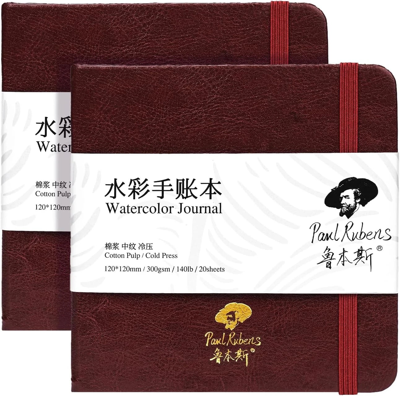 [[=========Paul Rubens Square Watercolor Journal, 1 & 2 Pack 40 Sheets 100% Cotton Acid-Free Cold Press Watercolor Sketchbook 4.72 * 4.72 &  5.91 * 5.91 Inches, 140lb/300gsm for Watercolors, Gouache, Acrylics