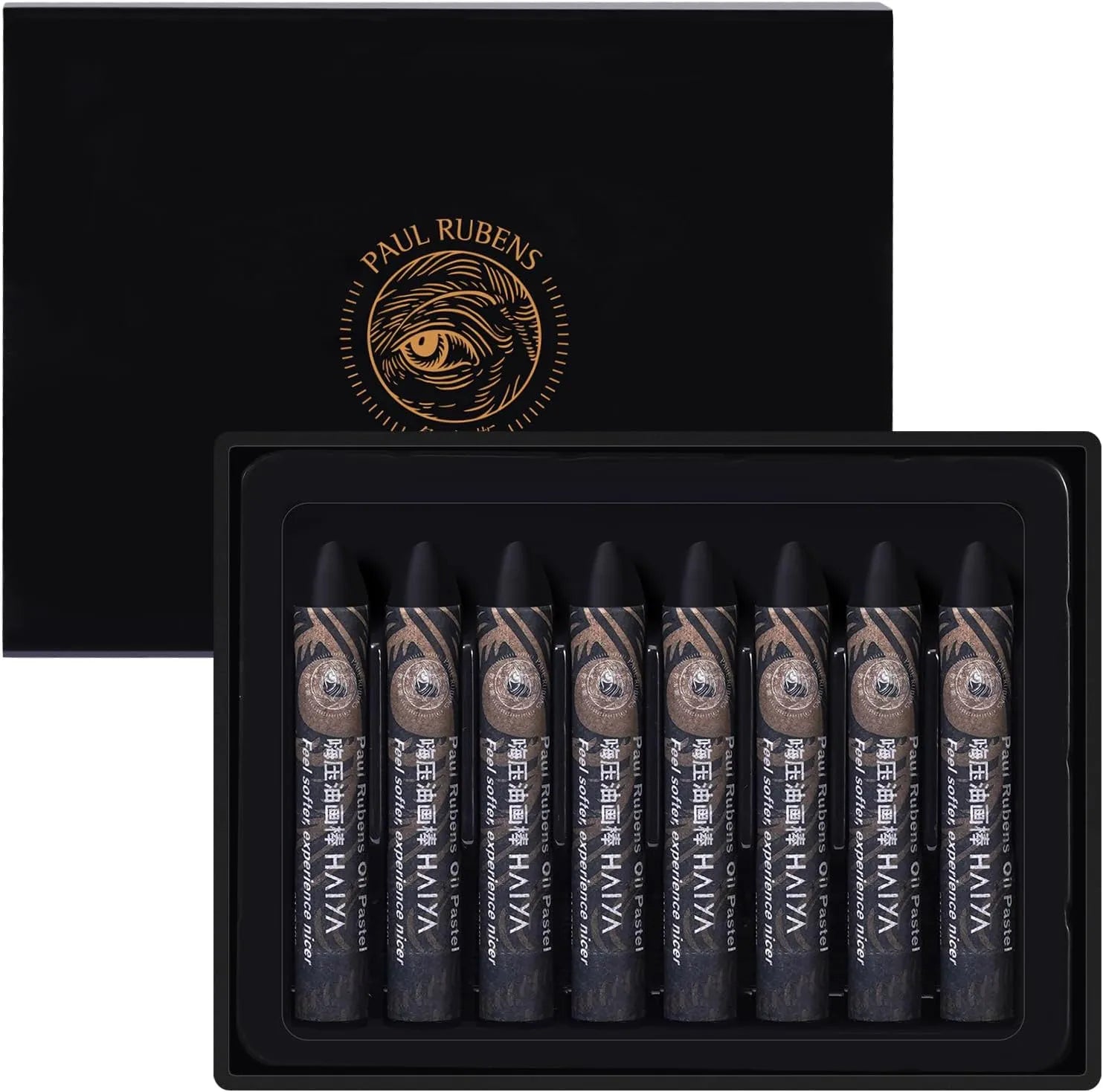 [======Paul Rubens White Oil Pastels (8 Pack) - Ultra-Creamy & Blendable, Bullet Tip for Precision - Premium Art Supplies for Drawing, Sketching & Painting - Ideal for Artists, Students & Beginners