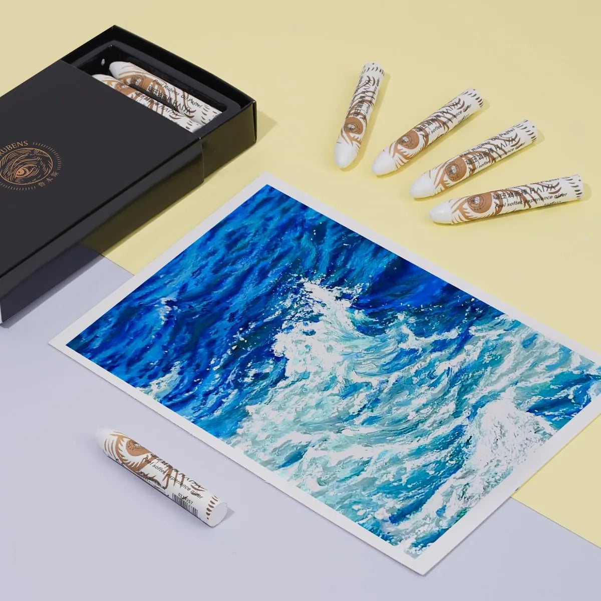 [======Paul Rubens White Oil Pastels (8 Pack) - Ultra-Creamy & Blendable, Bullet Tip for Precision - Premium Art Supplies for Drawing, Sketching & Painting - Ideal for Artists, Students & Beginners