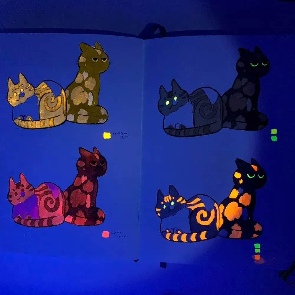 =======Paul Rubens Watercolor Paper Block&Watercolor Paint 14 Vibrant Neon Colors Watercolor Tubes, 5ml, Art Supplies for Watercolor Painting, Comic, Illustration, Decoration