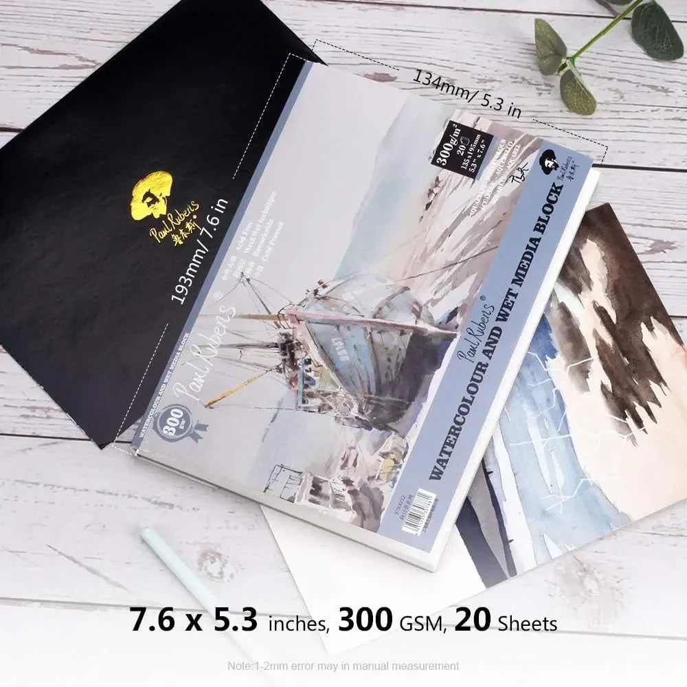 [[===Paul Rubens Artist Grade Watercolor Paint, 48 Colors Solid Cakes with Watercolor Block, 140-lb Artist Quality for Artists, Beginners, Hobbyists, Students