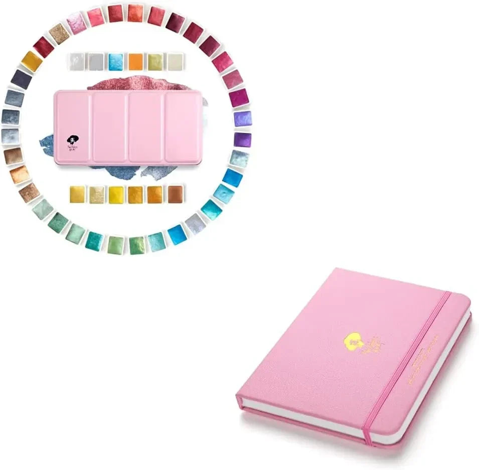 ?====Paul Rubens Artist Grade Watercolor Paint Set, 48 Glitter Colors,Watercolor Paper Block,100% Cotton and Acid-free