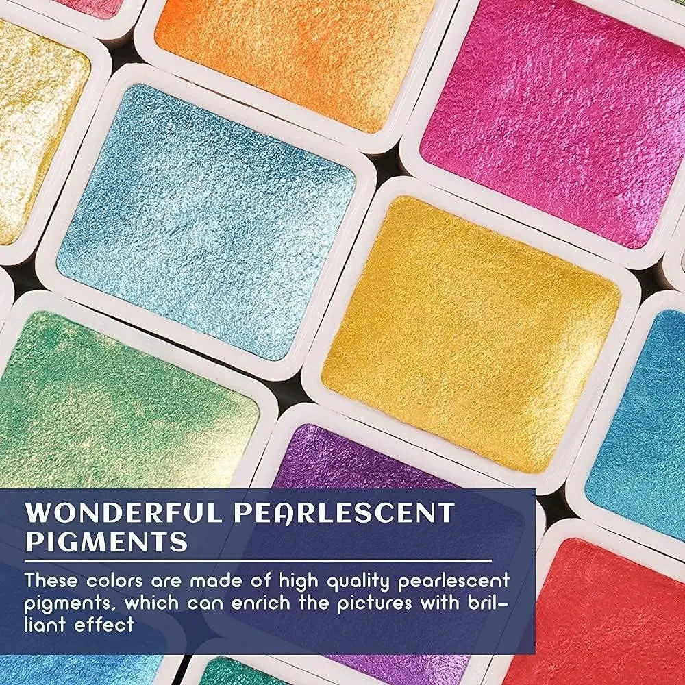 [[====Paul Rubens Artist Grade Watercolor Paint Set, 96 Colors Watercolor Paints 48 Glitter&48 Vibrant Colors, Portable Metal Case, Suitable for Beginners, Hobbyists, Students, Artists