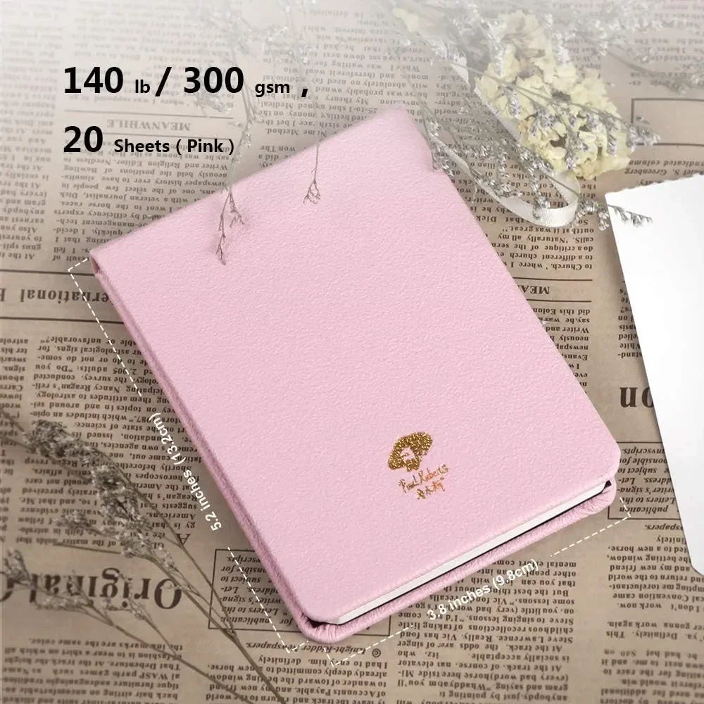 [[======Paul Rubens Artist Watercolor Paints-Metallic Glitter Solid Colors-Pink Portable Metal Case with Watercolor Journal, 100% Cotton 140 lb (300 GSM) Hot Pressed Watercolor Paper, 20 Sheets