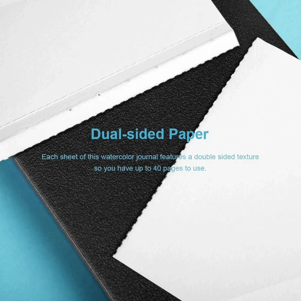 【【】】========Paul Rubens 2 Pack Watercolor Paper, 100% Cotton Hot Press Watercolor Journal 7.6"x 5.3", 40 Sheets (140lb/300gsm), Acid-Free Art Supplies for Watercolors, Gouache, Acrylics