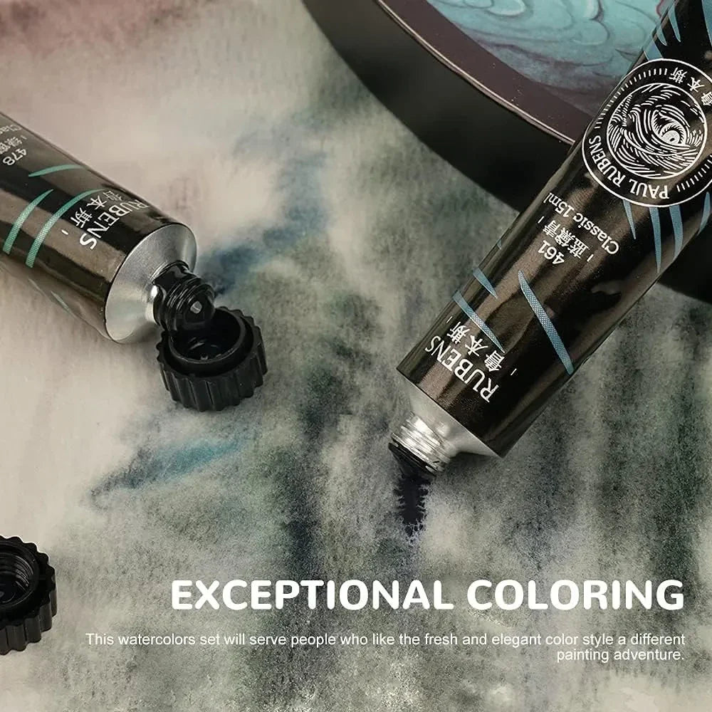 ?====Paul Rubens Watercolor Paint, 12 Precipitated Colors 15ml Tube Set