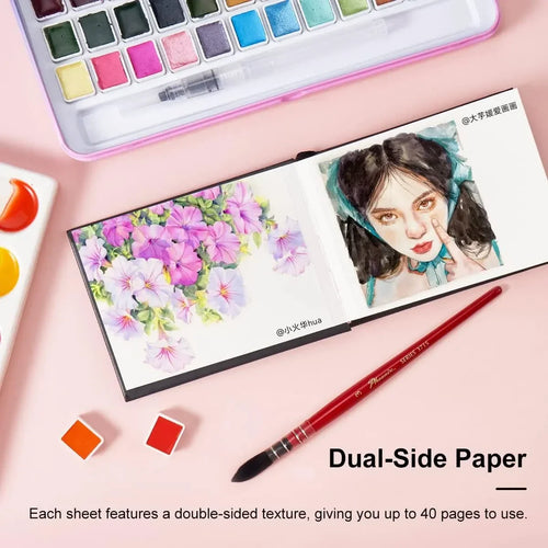 ======Paul Rubens Watercolor Paint 14 Vibrant Neon Colors Watercolor Tubes Watercolor Paper, Hot Press Watercolor Journal,50% Cotton 140 lb/300gsm 20 Sheets 7.6??£¤??£¤ x 5.3??£¤??£¤