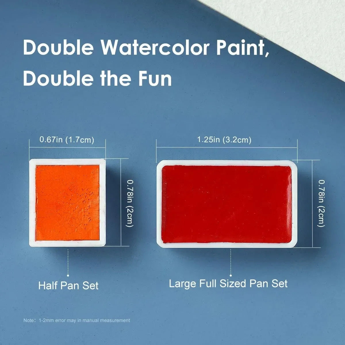 [[====Paul Rubens Watercolor Paint Set Full Pan, 24 Vivid Colors Water Coloring Paint in Pocket Box with Watercolor Journal, 100% Cotton 140 lb (300 GSM) Hot Pressed Watercolor Paper, 20 Sheets